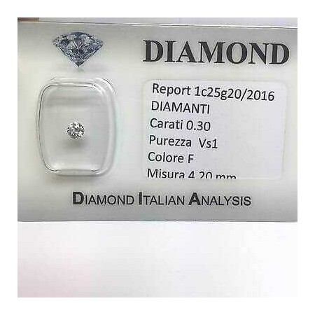 DIAMOND SOLITAIRE POINT LIGHT 0.30 F VS1 in Sealed Blister