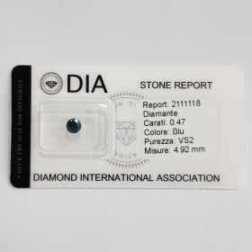 Diamant BLEU certifié 0,47 VS1 DIA sous Blister-REP2111118