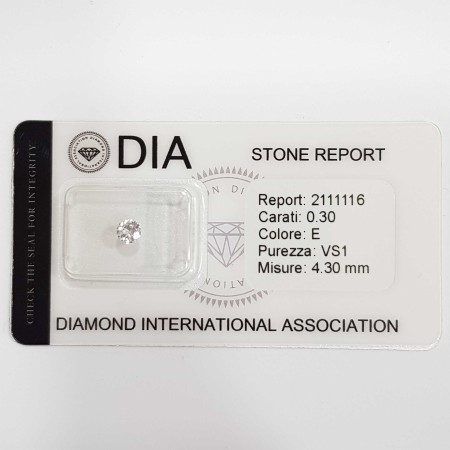 0.30 E VS1 DIA certified diamond in Blister-REP2111116