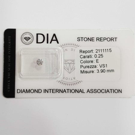 0.25 E VS1 DIA certified diamond in Blister-REP2111115
