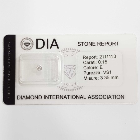 0.15 E VS1 DIA certified diamond in Blister-REP2111113