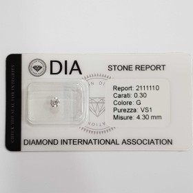 0.30 G VS1 DIA certifié diamant sous Blister-REP2111110