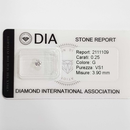 0.25 G VS1 DIA certifié diamant sous Blister-REP2111109