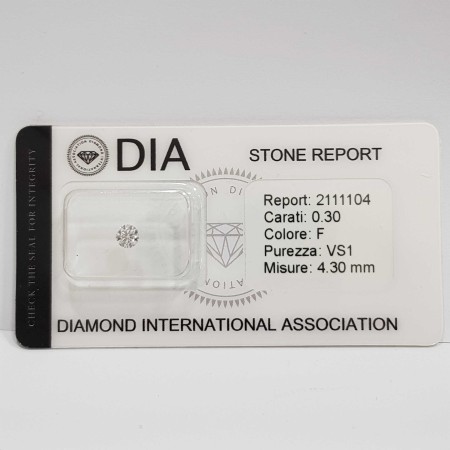 0.30 F VS1 DIA certifié diamant sous Blister-REP2111104