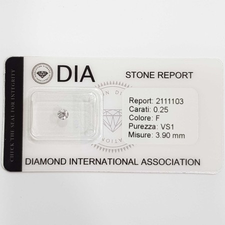 0.25 F VS1 DIA certifié diamant sous Blister-REP2111103