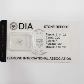 0.20 F VS1 DIA certifié diamant sous Blister-REP2111102