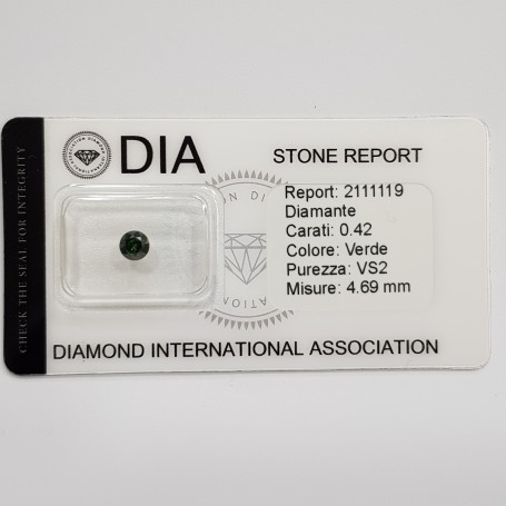 0.42 VS1 DIA Certified GREEN Diamond in Blister - REP2111119