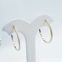 Hoop earrings in 925 sterling silver rhodium plated yellow gold - (Diam.3.5 cm)