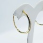 Hoop earrings in 925 sterling silver rhodium plated yellow gold - (Diam.3.5 cm)