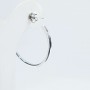 Hoop earrings in 925 sterling silver rhodium plated White Gold- (Dia.3.5 cm)