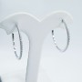 Hoop earrings in 925 sterling silver rhodium plated White Gold- (Dia.3.5 cm)