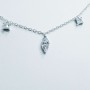 Collier avec pendentifs en argent 925 plaqué rhodium Or blanc