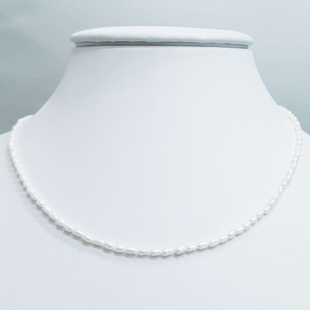Blanc baroque collier de perles fil taille 2mm longueur 40 cm