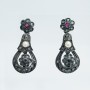EARRINGS GOLD DIAMONDS 0.60 CARATS AND rubies