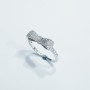 Bague Noeud en Argent 925 Rhodié avec Zircons (Taille Ajustable)