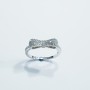 925 rhodium plated silver bow ring with Cubic Zirconia (adjustable size)