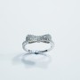 Bague Noeud en Argent 925 Rhodié avec Zircons (Taille Ajustable)