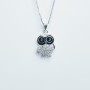 OWL PENDANT SILVER RHODIUM PLATED WHITE GOLD HIGH MANUFACTORY
