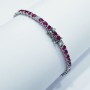 BRACCIALE TENNIS in Oro Bianco 18 kt 7.95ct Totali con RUBINI e DIAMANTI NATURALI