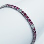 BRACCIALE TENNIS in Oro Bianco 18 kt 7.95ct Totali con RUBINI e DIAMANTI NATURALI