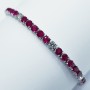 BRACCIALE TENNIS in Oro Bianco 18 kt 7.95ct Totali con RUBINI e DIAMANTI NATURALI