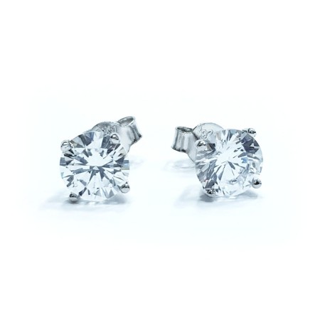 Boucles d'oreilles point lumineux de 2 à 7mm en argent rhodié 925 avec diamants Zircon