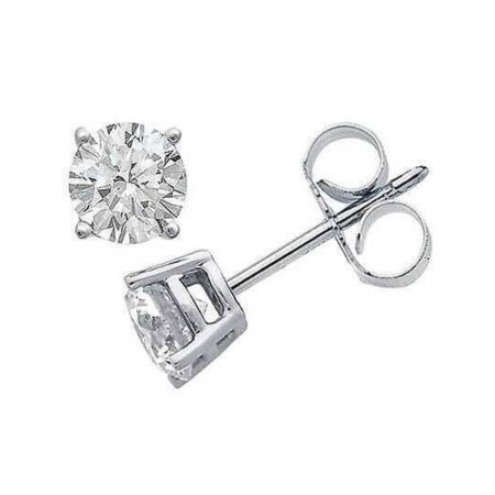 Light point earrings in gold 18 kt G VVS from 0.10 to 1.0 ct-ROMA Model (total carat selectable)