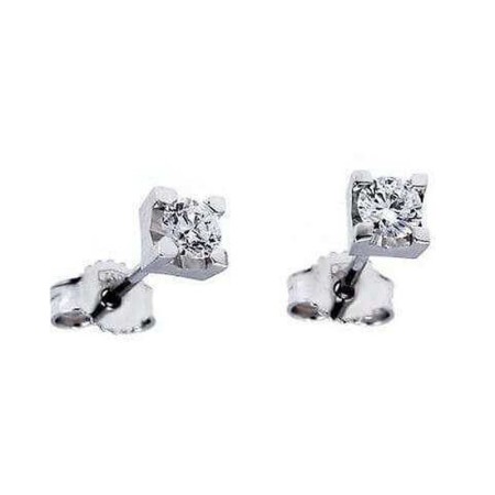 Light point earrings in 18 kt Gold G VVS from 0.10 to 1.0 ct-MILANO Model (total carat selectable)