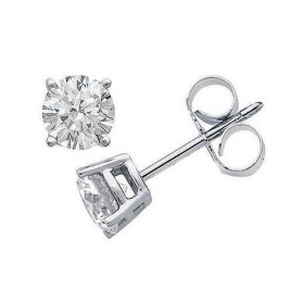 Light point earrings in gold 18 kt F VVS from 0.10 to 1.0 ct - ROMA Model (total carat selectable)