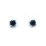 Boucles d'oreilles diamants noirs or blanc 18 carats 0.35 carat total