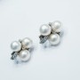 18K GOLD EARRINGS with AKOYA PEARLS and DIAMONDS