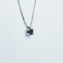 Collier diamant point lumineux en or 18 kt 0,20 ct - modèle carré noir