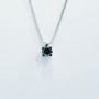 Light point diamond necklace in 18 kt 0.20 ct gold-black square model