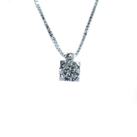 DIAMANTE PUNTO LUCE in ORO 18 kt F VVS da 0.10 a 0.40 ct - Modello QUADRO (Caratura Selezionabile)