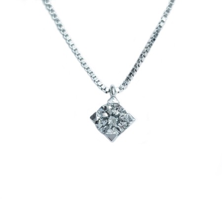 Diamond Light point in 18 kt Gold and VVS from 0.10 to 0.40 ct-Rhombus model (carat selectable)
