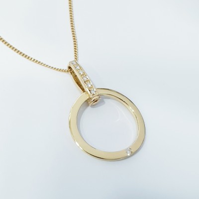 collier pendentif en or jaune 18 carats de haute fabrication italienne