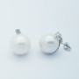 BOUCLES D'OREILLES EN PERLES AUSTRALIENNES 14 mm en OR BLANC 18 carats avec Diamants 0,15 Total