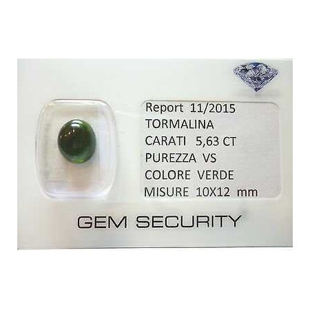 TOURMALINE VERT OVALE CABOSCHON 5.63 CARATS LOT 45