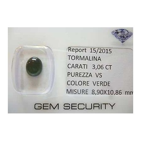 TOURMALINE VERT OVALE CABOSCHON 3.06 CARAT LOT 45