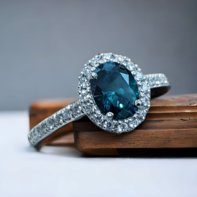 bague en or 18 carats avec diamants naturels - modèle (Pluto)