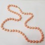 PINK CORAL NECKLACE with GOLDEN INSERTS-Length 83cm