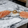 COLLANA di CORALLO ROSA con 8 FILI PERLE - Lunghezza 46cm