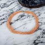 PINK CORAL NECKLACE with 8 STRANDS PEARLS 46cm