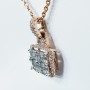 Pendentif et collier en Or Rose 18 carats avec Diamants Certifiés