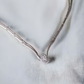 Collana Goccia in Oro Bianco 18 kt con Diamanti Certificati