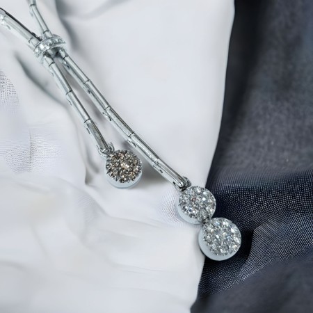 Necklace Pendants in 18 kt White Gold with Certified Diamonds