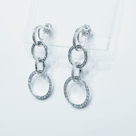 Orecchini Cerchi in Oro Bianco con Diamanti Certificati 0.72 ct Totali