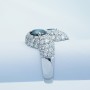 Anello in Oro Bianco 18kt con Diamanti Certificati - Modello (Tandem)