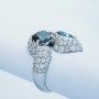 Anello in Oro Bianco 18kt con Diamanti Certificati - Modello (Tandem)