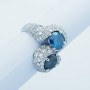 Anello in Oro Bianco 18kt con Diamanti Certificati - Modello (Tandem)